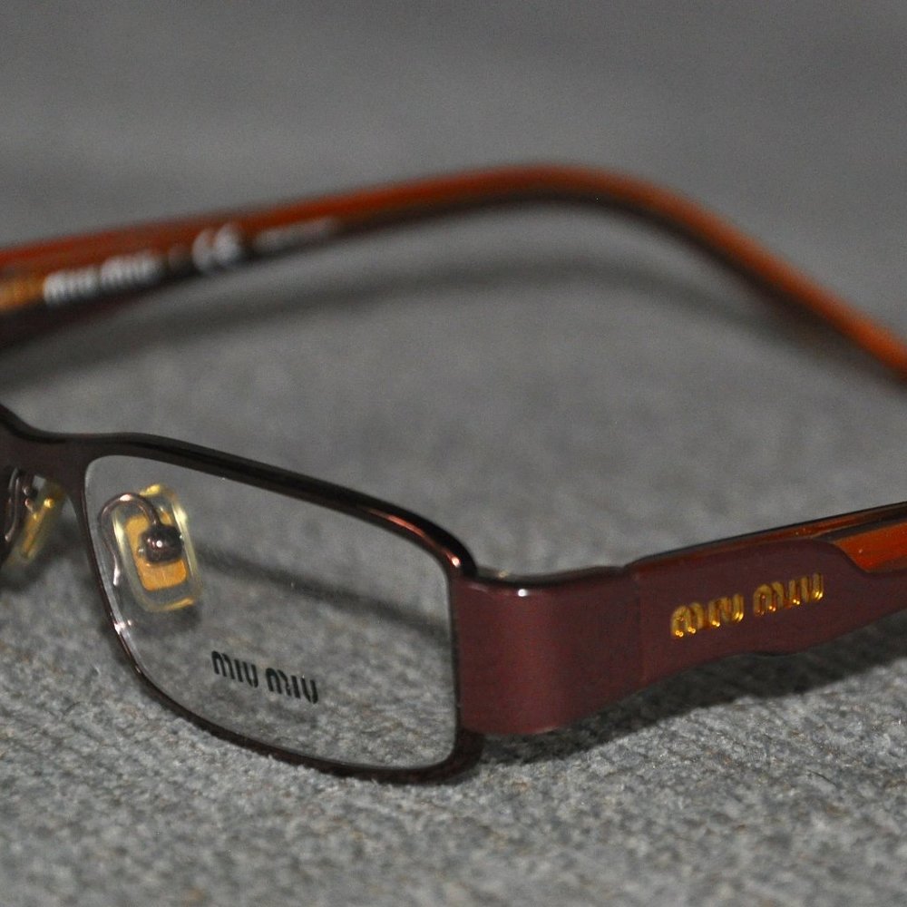 Miu Miu Pink Metal Rectangle Frames Glasses No Box VMU51G 49-16 ZWU-101 135